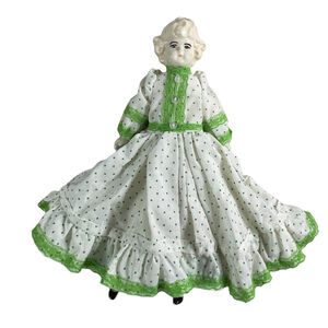 Vintage Blonde Hand Made China Doll Germany Unique Dress Bloomers Lace Farmhouse